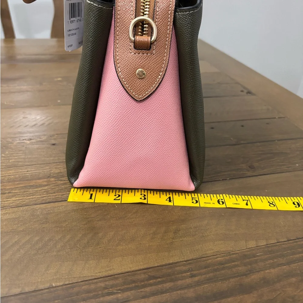 NWT Coach Lillie Colorblock Carryall - Green, Pink and Brown